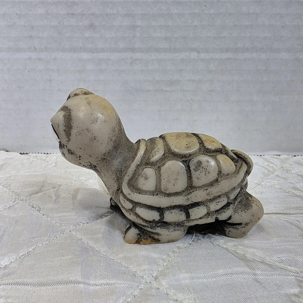 Cute Vintage Cresco Turtle Figurine Whimsy Resin Book Case Fairy Garden Planter